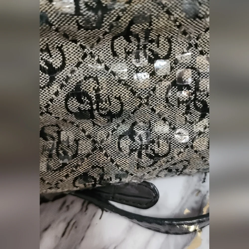 Vintage Guess Sequin Black and Gray Crossbody Bag - Picture 2 of 8